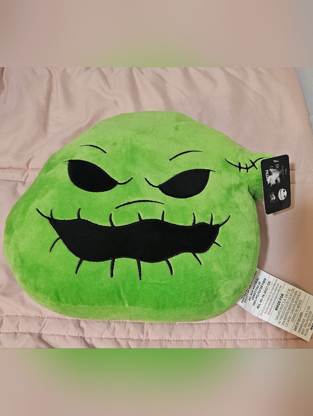Disney The Nightmare Before Christmas Green Plush Oogie Boogie Pillow Ruz